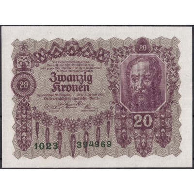 Австрия 20 крон 1922 - UNC