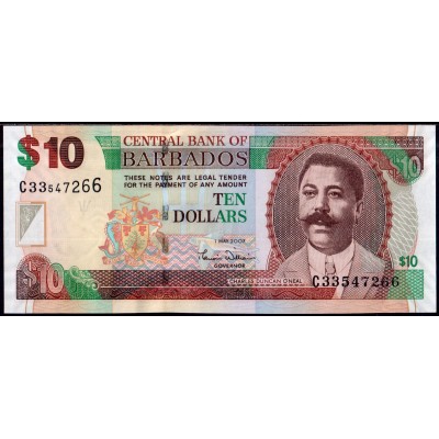 Барбадос 10 долларов 2007 - UNC