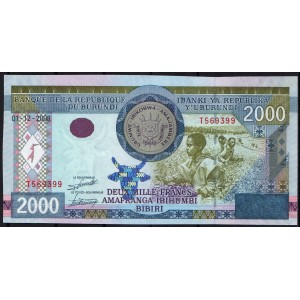 Бурунди 2000 франков 2008 - UNC