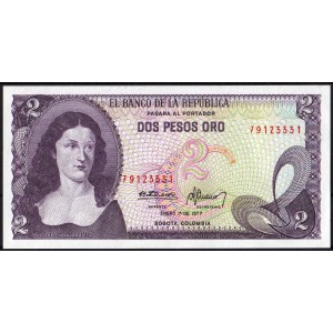 Колумбия 2 песо 1977 - UNC