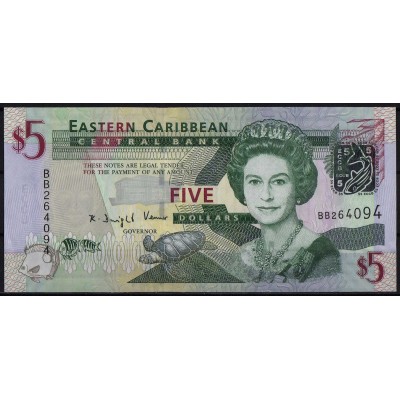 Восточно-Карибские острова 5 долларов 2008 - UNC