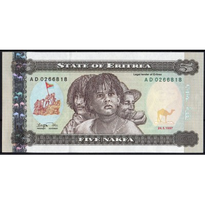 Эритрея 5 накфа 1997 - UNC