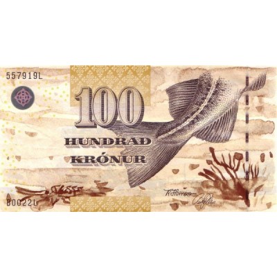 Фарерские острова 100 крон 2002 - UNC