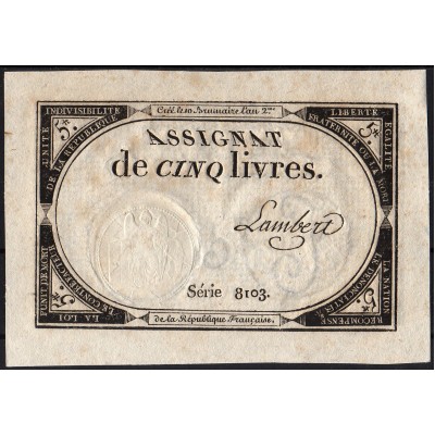 Франция 5 ливров 1793 - AUNC