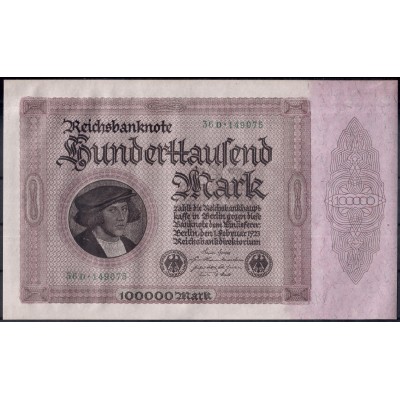 Германия 100000 марок 1923 -  UNC