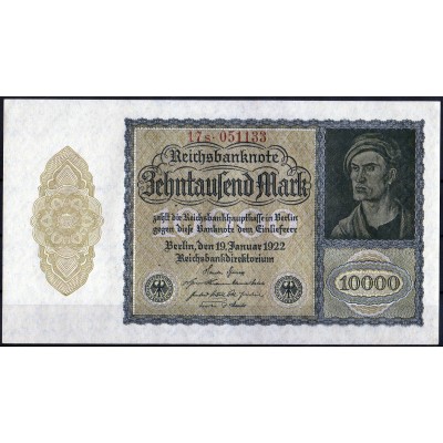 Германия 10000 марок 1922 - UNC