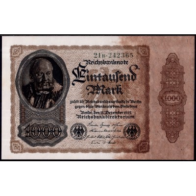 Германия 1000 марок 1922 - UNC