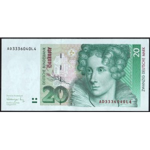 Германия 20 марок 1991 - UNC