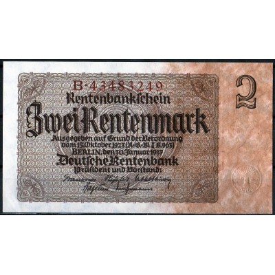 Германия 2 марки 1937 - UNC