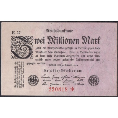 Германия 2 000 000 марок 1923 - AUNC