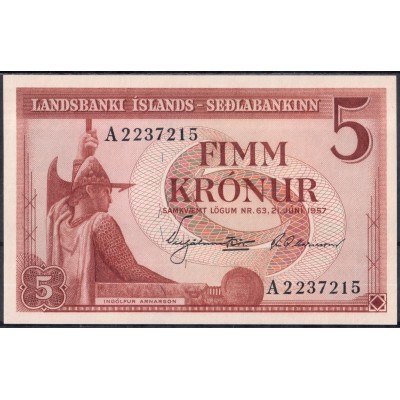 Исландия 5 крон 1957 - UNC