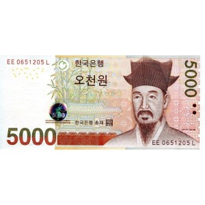 Корея 5000 вон 2006 - UNC