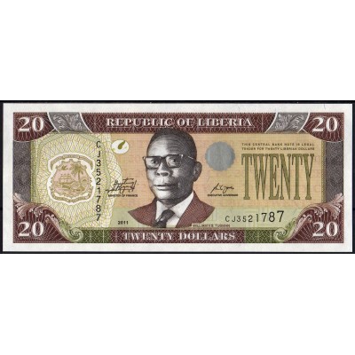 Либерия 20 долларов 2011 - UNC