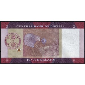 Либерия 5 долларов 2016 - UNC