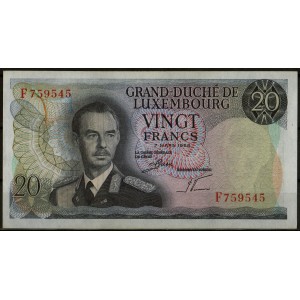 Люксембург 20 франков 1966 - AUNC