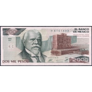 Мексика 2000 песо 1987 - UNC