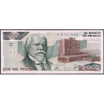 Мексика 2000 песо 1987 - UNC