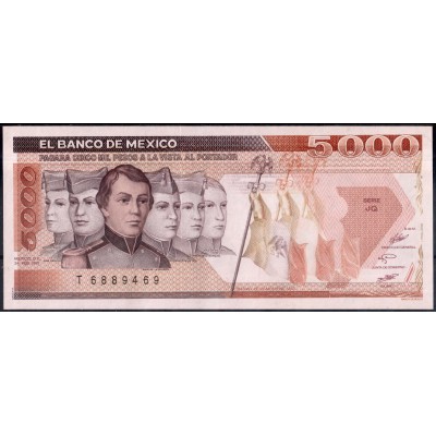 Мексика 5000 песо 1987 - UNC