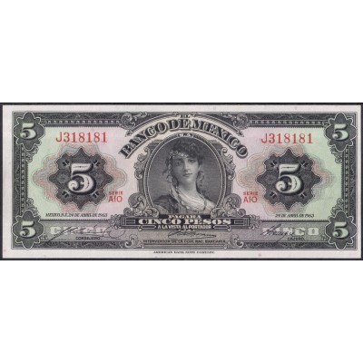 Мексика 5 песо 1963 - UNC