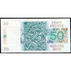Норвегия 50 крон 1989 - AUNC