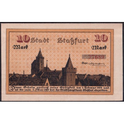 Штасфурт 10 марок 1918 - UNC