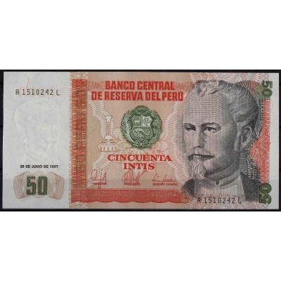 Перу 50 инти 1987 - UNC