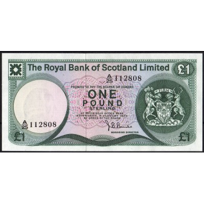 Шотландия 1 фунт 1972 - UNC