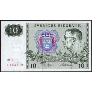Швеция 10 крон 1971 - UNC