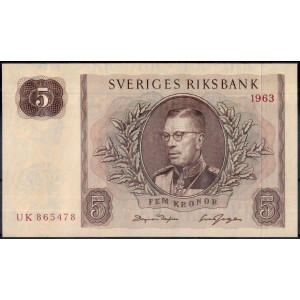 Швеция 5 крон 1963 - UNC