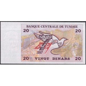 Тунис 20 динаров 1992 - UNC