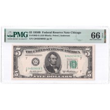 США 5 долларов 1950 - PMG 66