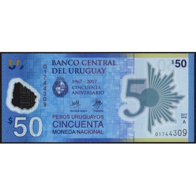 Уругвай 50 песо 2017 - UNC