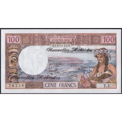 Новые Гебриды 100 франков 1970 - UNC