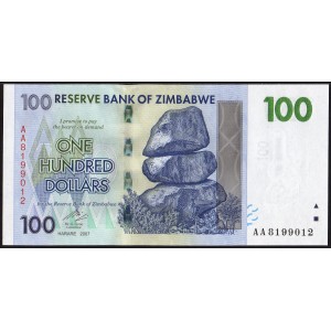 Зимбабве 100 долларов 2008 - UNC