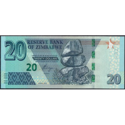 Зимбабве 20 долларов 2020 - UNC