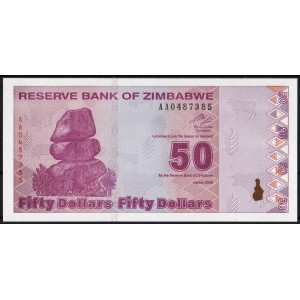 Зимбабве 50 долларов 2009 - UNC